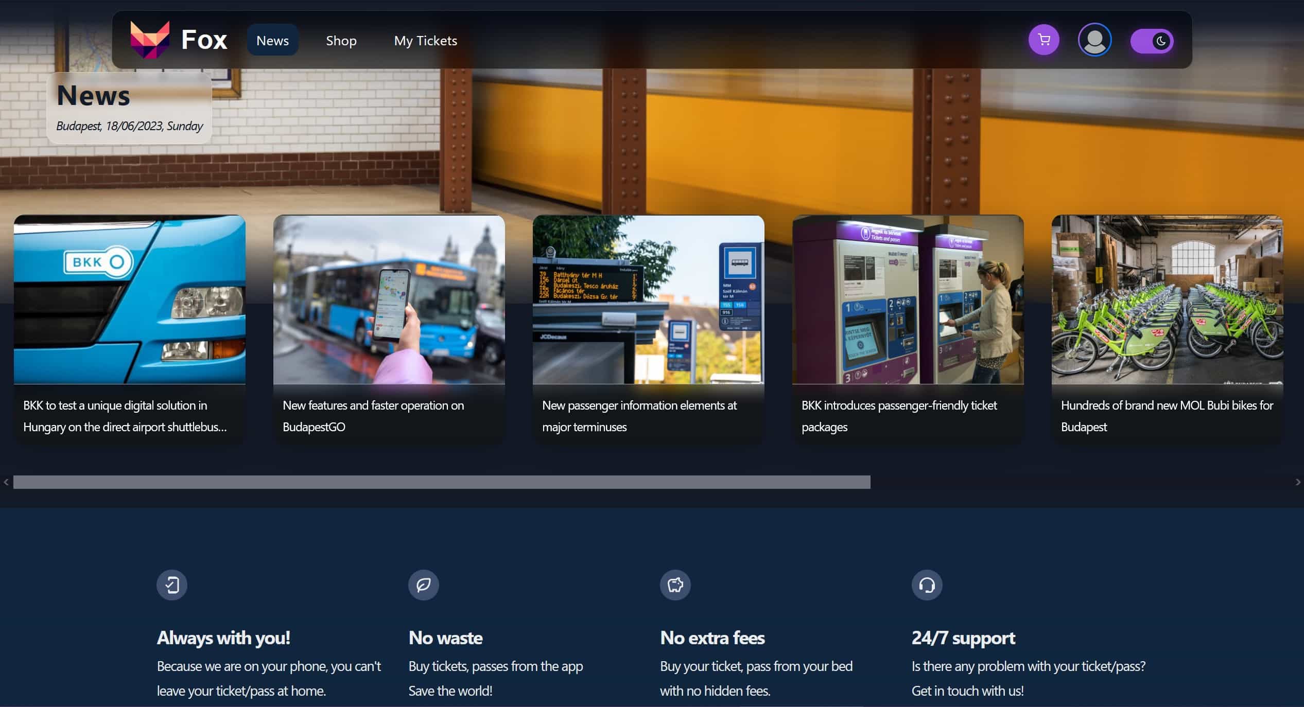 Screenshot of Ticketing App