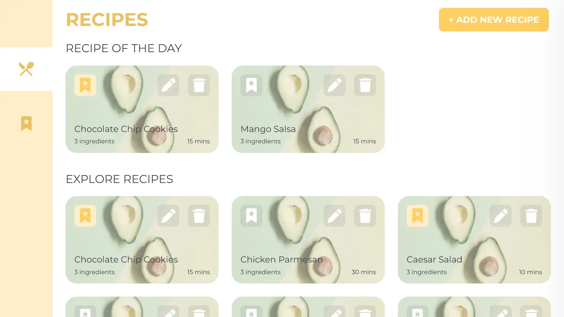 Screenshot of Recipe Book